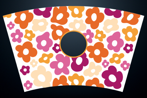 70s Groovy Flowers 24oz Venti Cup SVG: Graphics & Print Templates