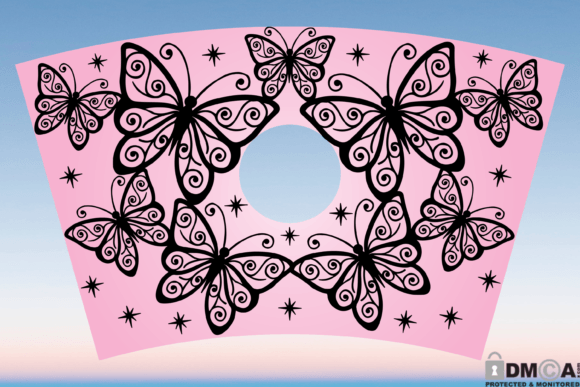 Boho Butterfly 24oz Venti Cup Wrap SVG: Graphics & Print Templates