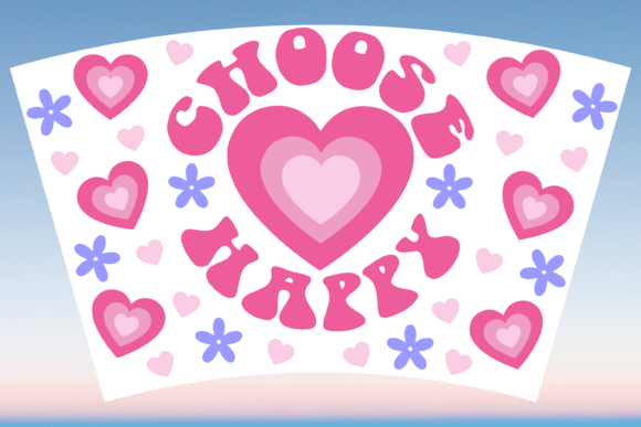 Choose Happy Groovy Starbucks Cup SVG: Graphics & Print Templates