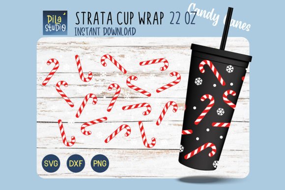 Christmas Candy Canes Strata SVG Graphics & Illustrations