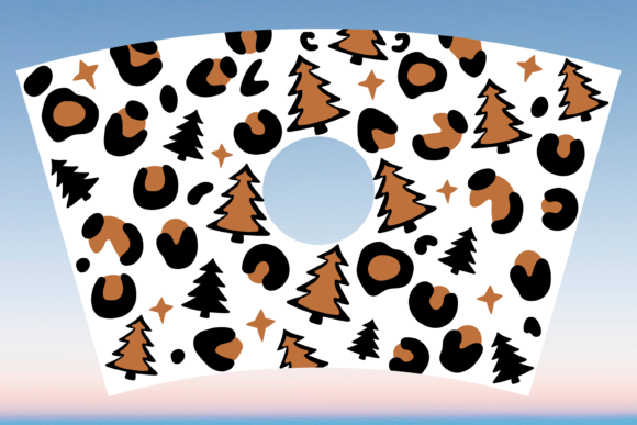 Christmas Leopard Starbucks Cup SVG: Graphics & Print Templates