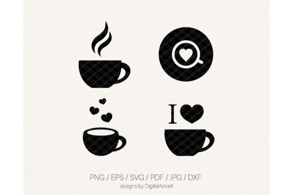 Coffee Cup SVG Graphics: Espresso & Love Icons for Handmade Brands