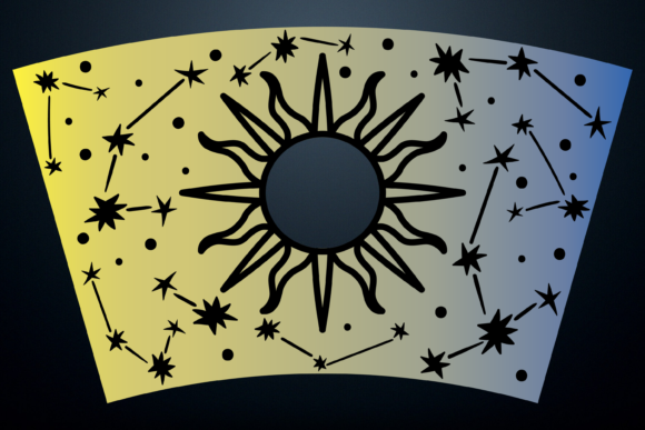 Constellations Boho Starbucks Cup SVG: Graphics & Print Templates