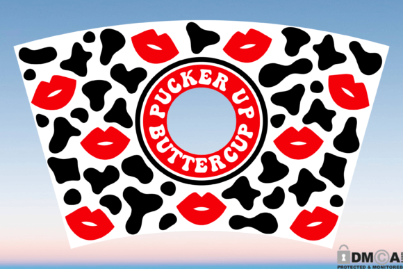 Cow Print Lips 24oz Venti Cup Wrap SVG Graphics