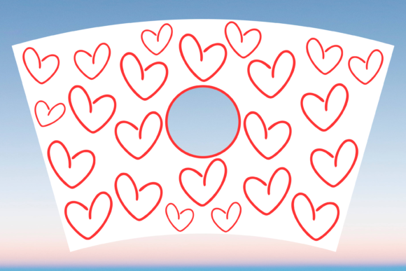 Cute Hearts Valentines Starbucks Cup SVG