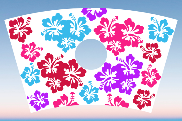 Hibiscus Tropical Starbucks Wrap Cup SVG: Graphics & Print Templates