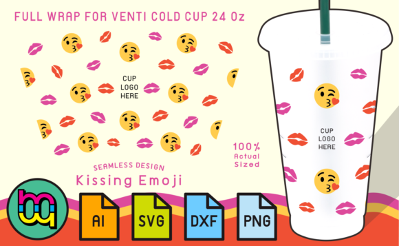 Kiss Emoji Valentine SVG: Graphics & Print Templates
