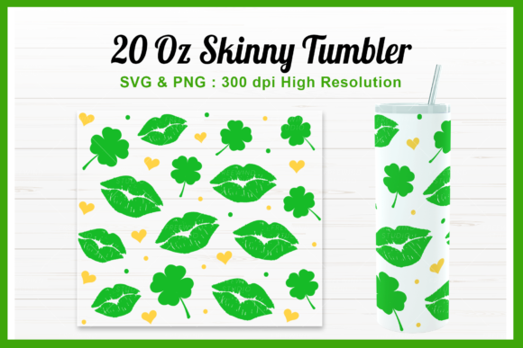 Kiss Me I’m Irish 20oz Tumbler SVG: Graphics for Crafts & Campaigns