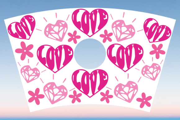 Love Diamond Valentine Starbucks Cup SVG: Graphics & Print Templates