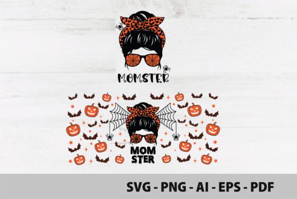 Momster SVG & Libbey Glass Wrap SVG: Graphics for Print Templates