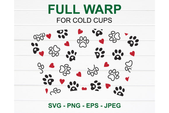 Paws and Hearts Starbucks Cup Svg: Graphics for Crafts-Driven Branding