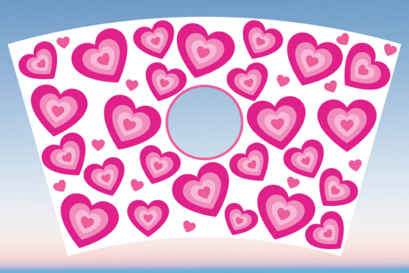 Pink Aesthetic Hearts Starbucks Cup SVG: Graphics for Print Templates