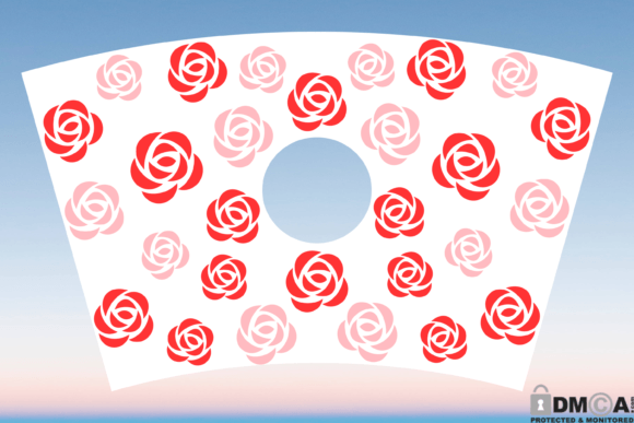 Rose Flower 24oz Venti Cup Wrap SVG: Graphics & Print Templates
