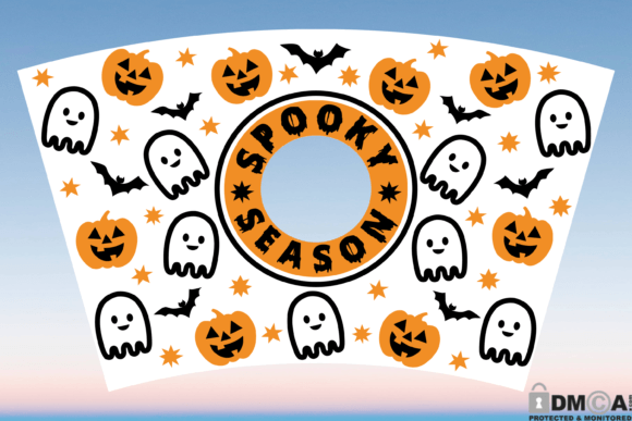 Spooky Season 24oz Venti Cup Wrap SVG: Graphics & Print Templates