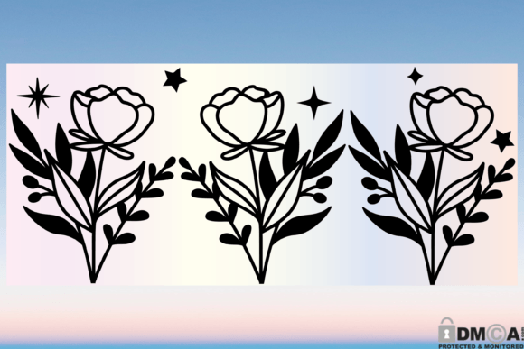 Wildflower 16oz Libbey Glass Wrap SVG: Graphics & Print Templates